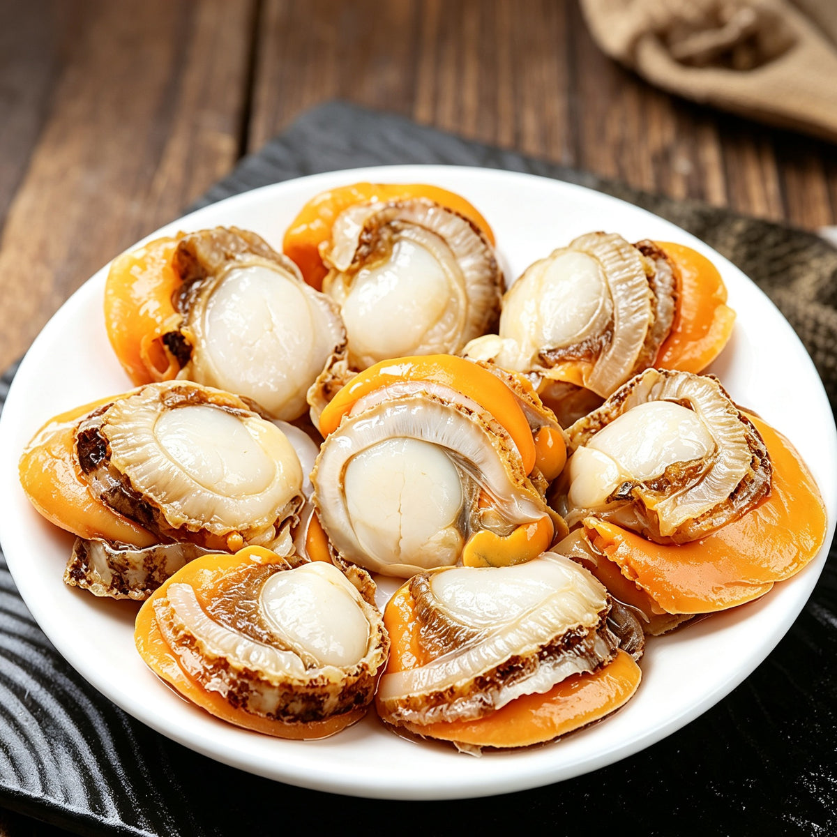 Fresh Half-Shell Scallops With Roe